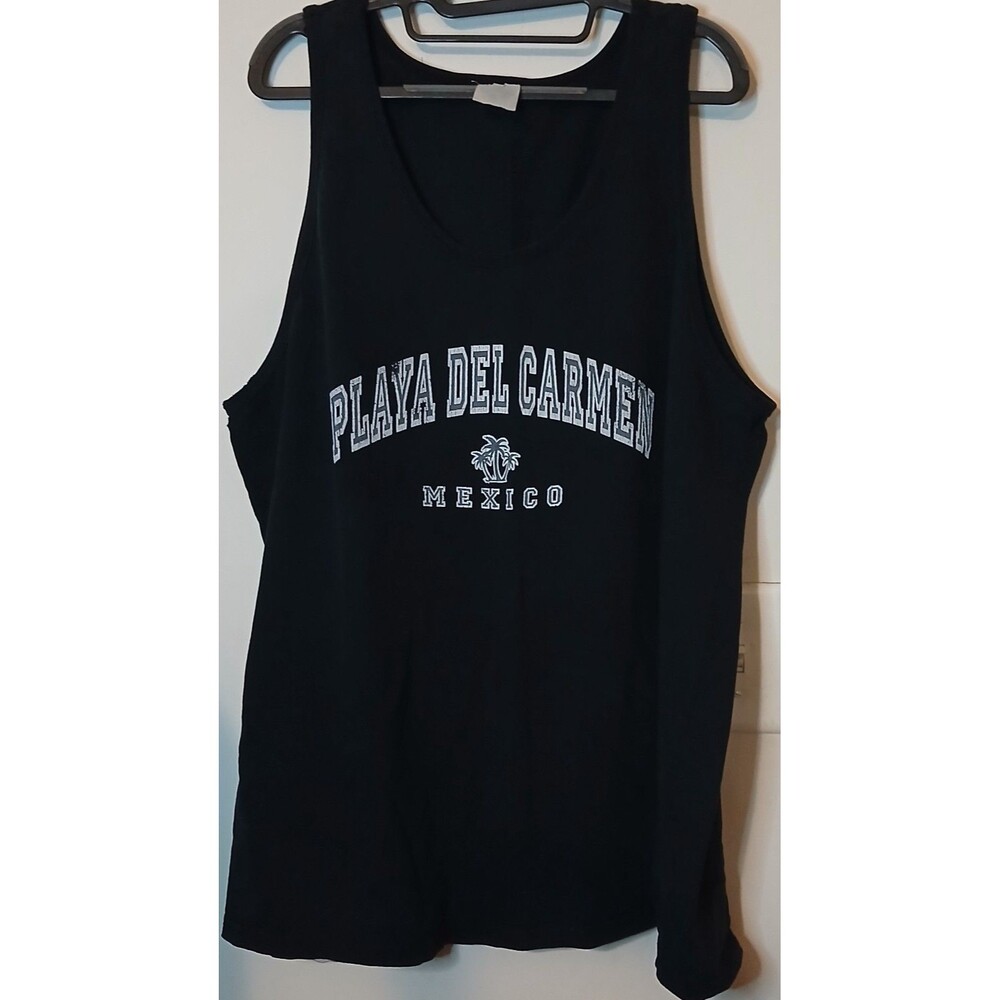 Reef Playa Del Carmen Tank Top Mens XXL Black Mexico Surf Y2K Graphic 2XL